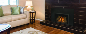 Living room gas fireplace