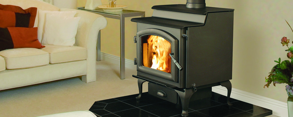 Wood stove in family room