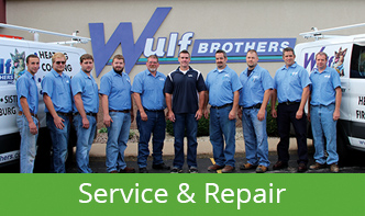 Service and Repair Button with Wulf Brothers Team